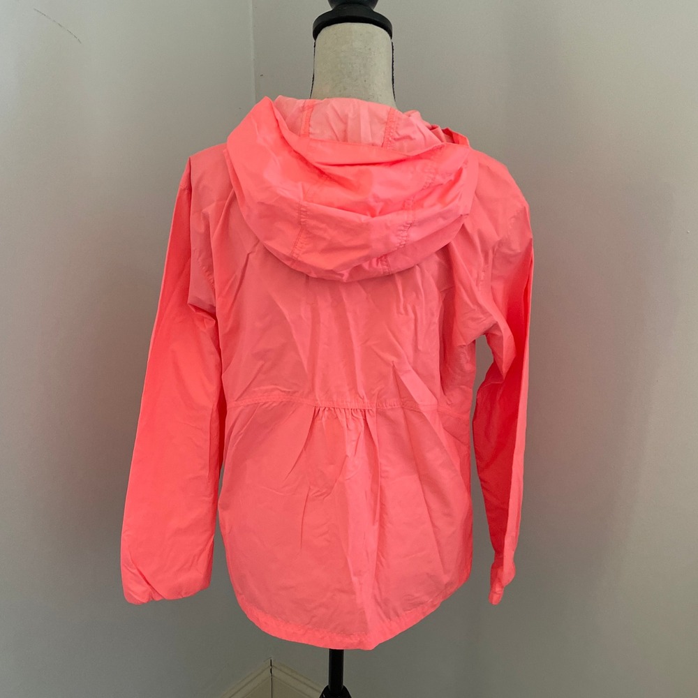 Columbia Hooded Lightweight Rain Jacket size XL Neon Pink Windbreaker Shell Y2K - Picture 3 of 12